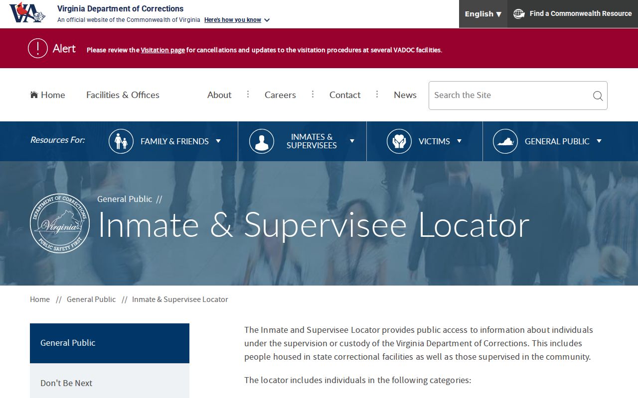 New Kent County criminal record VADOC inmate locator